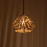 GLOBOSTAR® NUI 205-0067 Boho Κρεμαστό Φωτιστικό Οροφής με Ντουί 1 x E27 AC 220-240V IP20 - Μπεζ - M36 x Π36 x Υ27cm - Image 3