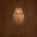 GLOBOSTAR® HERBE 205-0073 Boho Κρεμαστό Φωτιστικό Οροφής με Ντουί 1 x E27 AC 220-240V IP20 - Μπεζ - M30 x Π30 x Υ40cm - Image 3