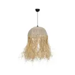 GLOBOSTAR® PLUVIA 205-0080 Boho Κρεμαστό Φωτιστικό Οροφής με Ντουί 1 x E27 AC 220-240V IP20 - Μπεζ - M50 x Π50 x Υ80cm - Image 4
