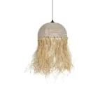 GLOBOSTAR® PLUVIA 205-0080 Boho Κρεμαστό Φωτιστικό Οροφής με Ντουί 1 x E27 AC 220-240V IP20 - Μπεζ - M50 x Π50 x Υ80cm - Image 5