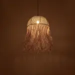 GLOBOSTAR® PLUVIA 205-0081 Boho Κρεμαστό Φωτιστικό Οροφής με Ντουί 1 x E27 AC 220-240V IP20 - Μπεζ - M40 x Π40 x Υ70cm - Image 3