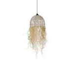 GLOBOSTAR® PLUVIA 205-0082 Boho Κρεμαστό Φωτιστικό Οροφής με Ντουί 1 x E27 AC 220-240V IP20 - Μπεζ - M30 x Π30 x Υ70cm - Image 5
