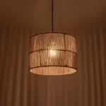 GLOBOSTAR® SAFA 205-0085 Boho Κρεμαστό Φωτιστικό Οροφής με Ντουί 1 x E27 AC 220-240V IP20 - Μπεζ - M30 x Π30 x Υ26cm - Image 3