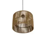 GLOBOSTAR® SAFA 205-0085 Boho Κρεμαστό Φωτιστικό Οροφής με Ντουί 1 x E27 AC 220-240V IP20 - Μπεζ - M30 x Π30 x Υ26cm - Image 6