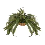 GloboStar® Artificial Garden FERN HANGING PLANT 20622 Τεχνητό Κρεμαστό Διακοσμητικό Φυτό Φτέρης Π90 x Μ90 x Y70cm - Image 2