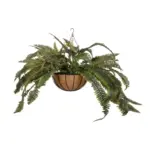 GloboStar® Artificial Garden FERN HANGING PLANT 20622 Τεχνητό Κρεμαστό Διακοσμητικό Φυτό Φτέρης Π90 x Μ90 x Y70cm - Image 3