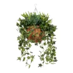 GloboStar® Artificial Garden VARIOUS HANGING PLANT 20623 Τεχνητό Κρεμαστό Διακοσμητικό Φυτό Φτέρης Π60 x Μ60 x Y70cm - Image 4