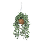 GloboStar® Artificial Garden TRADESCANTIA ZEBRINA HANGING PLANT 20627 Τεχνητό Κρεμαστό Διακοσμητικό Φυτό Ζεμπρίνα Y80cm - Image 3