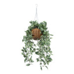 GloboStar® Artificial Garden TRADESCANTIA ZEBRINA HANGING PLANT 20627 Τεχνητό Κρεμαστό Διακοσμητικό Φυτό Ζεμπρίνα Y80cm - Image 4