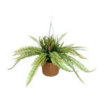 GloboStar® Artificial Garden FERN HANGING BOUQUET PLANT 20629 Τεχνητό Κρεμαστό Διακοσμητικό Φυτό Φτέρης  Y56cm - Image 2