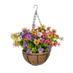 GloboStar® Artificial Garden GERBERA HANGING PLANT 20635 Τεχνητό Κρεμαστό Διακοσμητικό Φυτό Ζέρμπερας Y55cm - Image 2