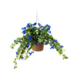 GloboStar® Artificial Garden MORNING GLORY HANGING PLANT 20636 Τεχνητό Κρεμαστό Διακοσμητικό Φυτό Ορτανσίας Y55cm - Image 2