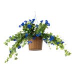 GloboStar® Artificial Garden MORNING GLORY HANGING PLANT 20636 Τεχνητό Κρεμαστό Διακοσμητικό Φυτό Ορτανσίας Y55cm - Image 4