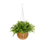 GloboStar® Artificial Garden EUCALYPTUS HANGING PLANT 20640 Τεχνητό Κρεμαστό Διακοσμητικό Φυτό Φτέρης Π45 x Μ45 x Y30cm - Image 2