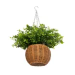 GloboStar® Artificial Garden EUCALYPTUS HANGING PLANT 20640 Τεχνητό Κρεμαστό Διακοσμητικό Φυτό Φτέρης Π45 x Μ45 x Y30cm - Image 3