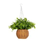 GloboStar® Artificial Garden EUCALYPTUS HANGING PLANT 20640 Τεχνητό Κρεμαστό Διακοσμητικό Φυτό Φτέρης Π45 x Μ45 x Y30cm - Image 4