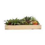 GloboStar® Artificial Garden VARIOUS PLANT 20642 Τεχνητό Διακοσμητικό Φυλλωσιάς σε Ξύλινο Πάνελ - Κάθετος Κήπος Μιξ Μ60 x Π40 x Υ20cm - Image 3