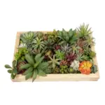 GloboStar® Artificial Garden VARIOUS PLANT 20642 Τεχνητό Διακοσμητικό Φυλλωσιάς σε Ξύλινο Πάνελ - Κάθετος Κήπος Μιξ Μ60 x Π40 x Υ20cm - Image 5