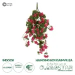 GloboStar® Artificial Garden BOUGAINVILLEA BRANCH 20663 Τεχνητό Κρεμαστό Διακοσμητικό Κλαδί Μπουκαμβίλιας Φουξ Μ45 x Π12 x Υ90cm