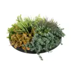 GloboStar® Artificial Garden VARIOUS PLANTS ROUND WALL DISC 20688 Τεχνητό Διακοσμητικό Στρογγυλό Πάνελ Φυλλωσιάς - Κάθετος Κήπος Μιξ Μ50 x Π50 x Υ23cm - Image 4