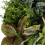 GloboStar® Artificial Garden VARIOUS PLANTS ROUND WALL DISC 20691 Τεχνητό Διακοσμητικό Στρογγυλό Πάνελ Φυλλωσιάς - Κάθετος Κήπος Μιξ Μ60 x Π60 x Υ20cm - Image 5