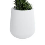 GloboStar® Artificial Garden MISSOURI 20692 Διακοσμητικό Πολυεστερικό Τσιμεντένιο Κασπώ Γλάστρα - Flower Pot Λευκό Φ45 x Υ45cm - Image 3