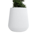 GloboStar® Artificial Garden MISSOURI 20692 Διακοσμητικό Πολυεστερικό Τσιμεντένιο Κασπώ Γλάστρα - Flower Pot Λευκό Φ45 x Υ45cm - Image 5