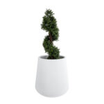 GloboStar® Artificial Garden MISSOURI 20692 Διακοσμητικό Πολυεστερικό Τσιμεντένιο Κασπώ Γλάστρα - Flower Pot Λευκό Φ45 x Υ45cm - Image 6