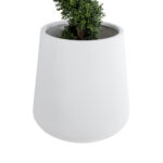 GloboStar® Artificial Garden MISSOURI 20693 Διακοσμητικό Πολυεστερικό Τσιμεντένιο Κασπώ Γλάστρα - Flower Pot Λευκό Φ70 x Υ70cm - Image 3