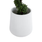 GloboStar® Artificial Garden MISSOURI 20693 Διακοσμητικό Πολυεστερικό Τσιμεντένιο Κασπώ Γλάστρα - Flower Pot Λευκό Φ70 x Υ70cm - Image 4