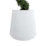 GloboStar® Artificial Garden MISSOURI 20693 Διακοσμητικό Πολυεστερικό Τσιμεντένιο Κασπώ Γλάστρα - Flower Pot Λευκό Φ70 x Υ70cm - Image 5