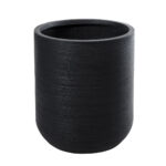 GloboStar® Artificial Garden DAMASCUS 20694 Διακοσμητικό Πολυεστερικό Τσιμεντένιο Κασπώ Γλάστρα - Flower Pot Μαύρο Φ45 x Υ45cm - Image 2