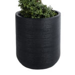 GloboStar® Artificial Garden DAMASCUS 20694 Διακοσμητικό Πολυεστερικό Τσιμεντένιο Κασπώ Γλάστρα - Flower Pot Μαύρο Φ45 x Υ45cm - Image 3