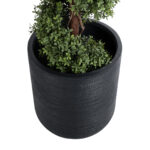 GloboStar® Artificial Garden DAMASCUS 20694 Διακοσμητικό Πολυεστερικό Τσιμεντένιο Κασπώ Γλάστρα - Flower Pot Μαύρο Φ45 x Υ45cm - Image 4