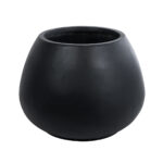 GloboStar® Artificial Garden COLOMBO 20695 Διακοσμητικό Πολυεστερικό Τσιμεντένιο Κασπώ Γλάστρα - Flower Pot Μαύρο Φ60 x Υ45cm - Image 2