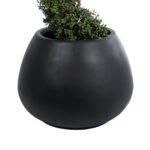 GloboStar® Artificial Garden COLOMBO 20695 Διακοσμητικό Πολυεστερικό Τσιμεντένιο Κασπώ Γλάστρα - Flower Pot Μαύρο Φ60 x Υ45cm - Image 3