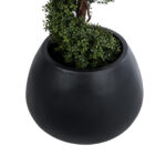 GloboStar® Artificial Garden COLOMBO 20695 Διακοσμητικό Πολυεστερικό Τσιμεντένιο Κασπώ Γλάστρα - Flower Pot Μαύρο Φ60 x Υ45cm - Image 4
