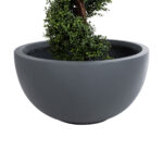GloboStar® Artificial Garden BALTIMORE 20697 Διακοσμητικό Πολυεστερικό Τσιμεντένιο Κασπώ Γλάστρα - Flower Pot Γκρι Φ61 x Υ30cm - Image 3