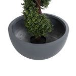 GloboStar® Artificial Garden BALTIMORE 20697 Διακοσμητικό Πολυεστερικό Τσιμεντένιο Κασπώ Γλάστρα - Flower Pot Γκρι Φ61 x Υ30cm - Image 4