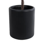 GloboStar® Artificial Garden PUEBLA 20698 Διακοσμητικό Πολυεστερικό Τσιμεντένιο Κασπώ Γλάστρα - Flower Pot Μαύρο Φ41 x Υ46cm - Image 3