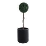 GloboStar® Artificial Garden PUEBLA 20698 Διακοσμητικό Πολυεστερικό Τσιμεντένιο Κασπώ Γλάστρα - Flower Pot Μαύρο Φ41 x Υ46cm - Image 6