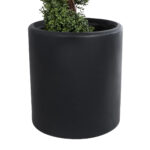 GloboStar® Artificial Garden PUEBLA 20699 Διακοσμητικό Πολυεστερικό Τσιμεντένιο Κασπώ Γλάστρα - Flower Pot Μαύρο Φ51 x Υ56cm - Image 3