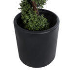 GloboStar® Artificial Garden PUEBLA 20699 Διακοσμητικό Πολυεστερικό Τσιμεντένιο Κασπώ Γλάστρα - Flower Pot Μαύρο Φ51 x Υ56cm - Image 4