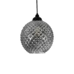 GLOBOSTAR® KEGEL 206-0003 Μοντέρνο Κρεμαστό Φωτιστικό Οροφής με Ντουί 1 x E27 AC 220-240V IP20 - Μαύρο Φιμέ - Μ20 x Π20 x Υ20cm - Image 5