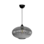 GLOBOSTAR® PERA 206-0010 Μοντέρνο Κρεμαστό Φωτιστικό Οροφής με Ντουί 1 x E27 AC 220-240V IP20 - Μαύρο Φιμέ - Μ30 x Π30 x Υ22cm - Image 4