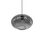 GLOBOSTAR® PERA 206-0010 Μοντέρνο Κρεμαστό Φωτιστικό Οροφής με Ντουί 1 x E27 AC 220-240V IP20 - Μαύρο Φιμέ - Μ30 x Π30 x Υ22cm - Image 6