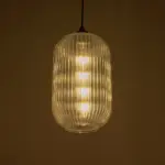 GLOBOSTAR® MELONI 206-0017 Μοντέρνο Κρεμαστό Φωτιστικό Οροφής με Ντουί 1 x E27 AC 220-240V IP20 - Διάφανο - Μ20 x Π20 x Υ38cm - Image 3