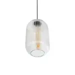 GLOBOSTAR® MELONI 206-0017 Μοντέρνο Κρεμαστό Φωτιστικό Οροφής με Ντουί 1 x E27 AC 220-240V IP20 - Διάφανο - Μ20 x Π20 x Υ38cm - Image 6