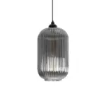 GLOBOSTAR® MELONI 206-0018 Μοντέρνο Κρεμαστό Φωτιστικό Οροφής με Ντουί 1 x E27 AC 220-240V IP20 - Μαύρο Φιμέ - Μ20 x Π20 x Υ38cm - Image 5