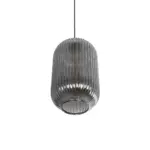 GLOBOSTAR® MELONI 206-0018 Μοντέρνο Κρεμαστό Φωτιστικό Οροφής με Ντουί 1 x E27 AC 220-240V IP20 - Μαύρο Φιμέ - Μ20 x Π20 x Υ38cm - Image 6